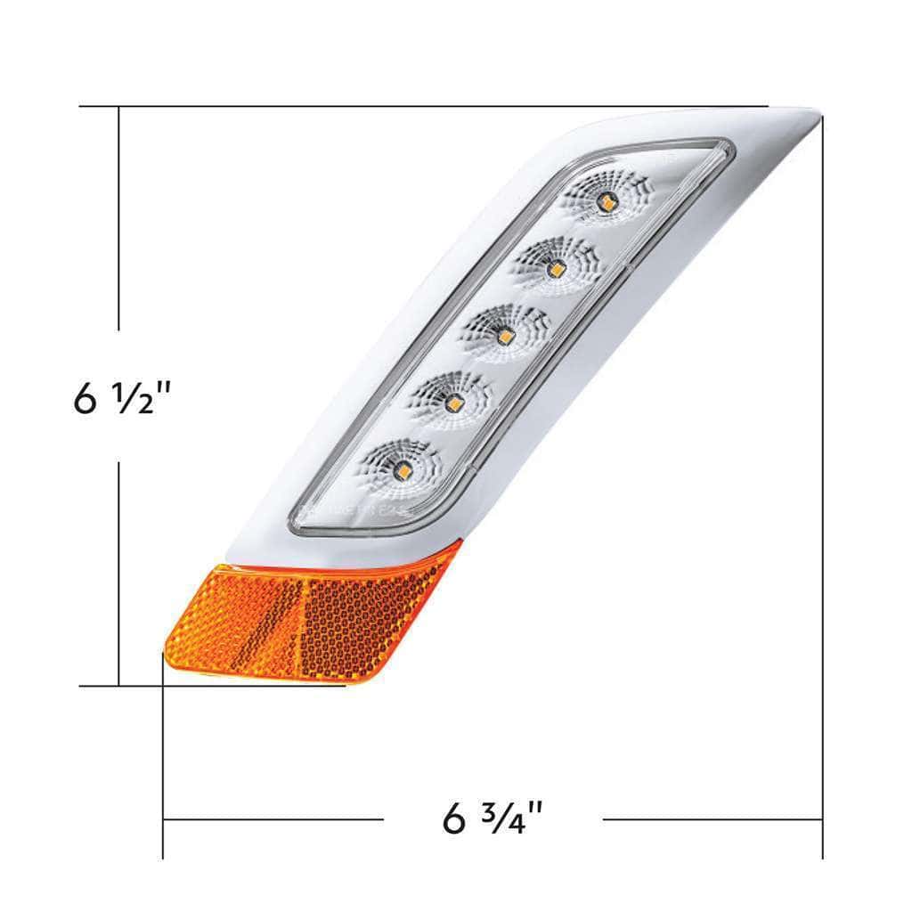 Double Fury 5 Led Fender Turn Signal Light For 2012-2021 Peterbilt 579-Amber &Amp; Blue Led 6 Double Fury 5 LED Fender Turn Signal Light For 2012-2021 Peterbilt 579