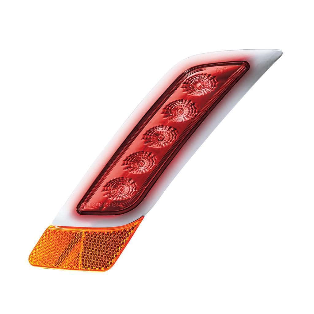 Double Fury 5 Led Fender Turn Signal Light For 2012-2021 Peterbilt 579-Amber &Amp; Red Led 3 Double Fury 5 LED Fender Turn Signal Light For 2012-2021 Peterbilt 579-Amber & Red LED