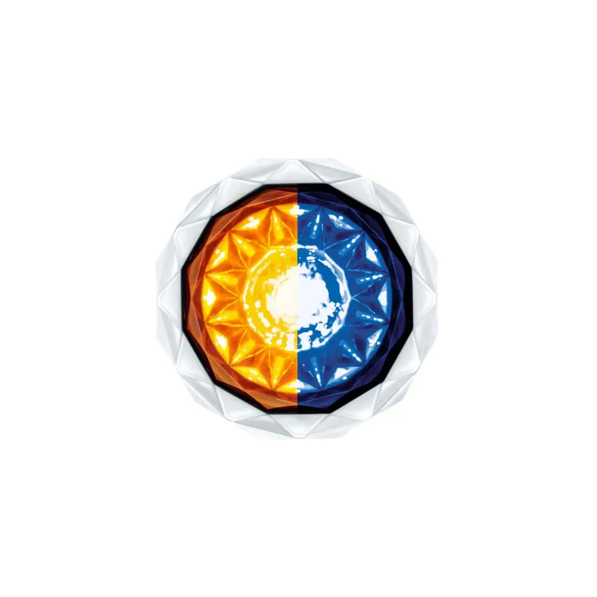 Double Fury 4 LED Dual Function Crystal Watermelon Light – Amber & Blue