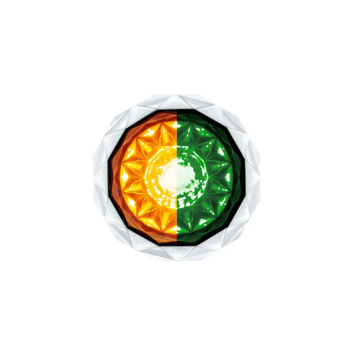 Double Fury 4 LED Dual Function Crystal Watermelon Light – Amber & Green