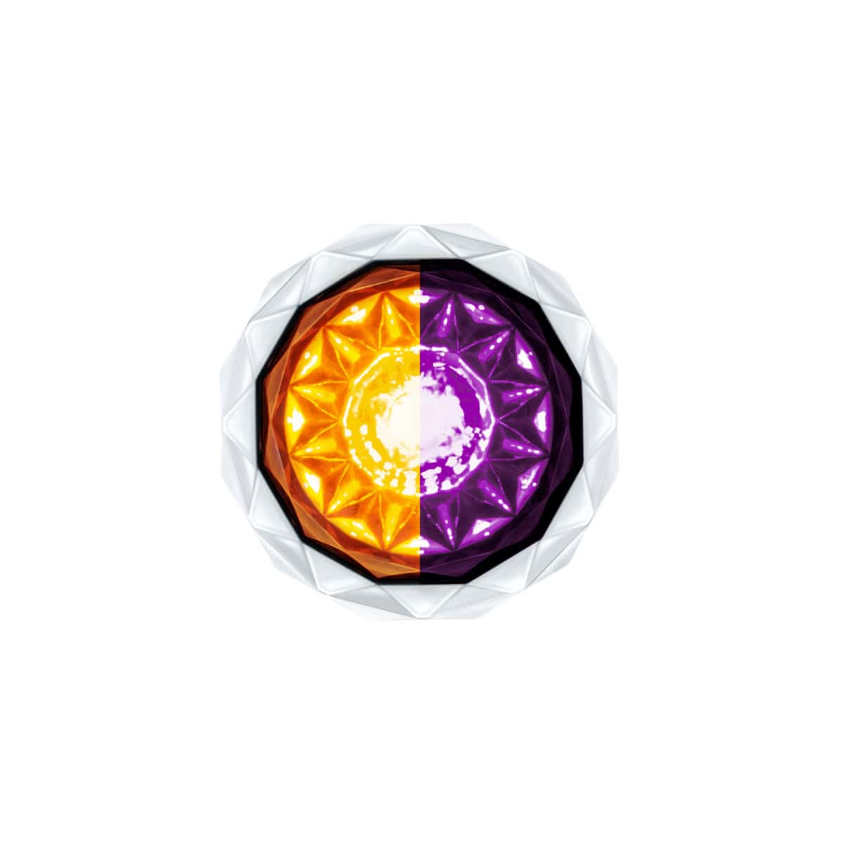 Double Fury 4 LED Dual Function Crystal Watermelon Light – Amber & Purple