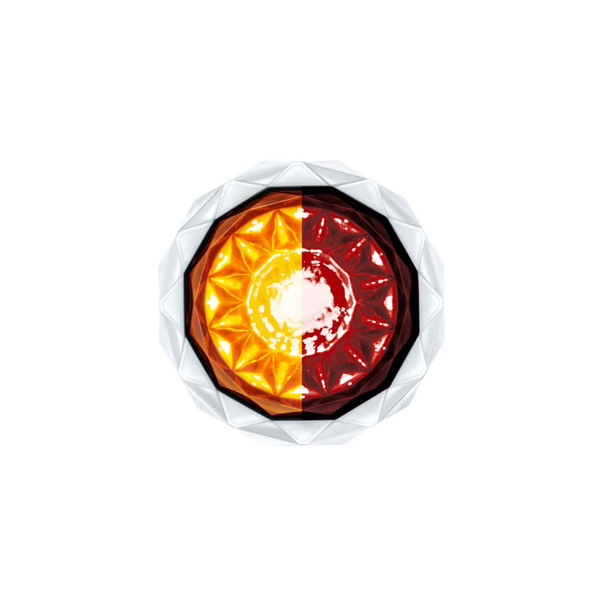 Double Fury 4 LED Dual Function Crystal Watermelon Light – Amber & Red