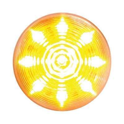 9 LED 2″ Round Beehive Light – Amber w/Clear Lens