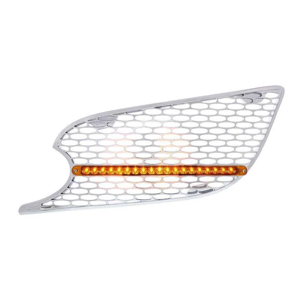 Chrome Air Intake Grille With Reflector LED Light For 2012-2021 Peterbilt 579
