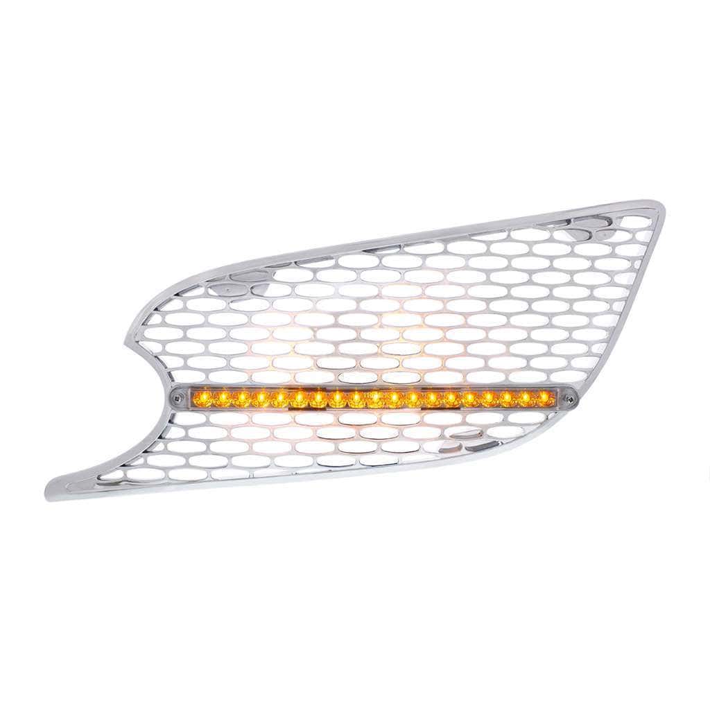 Chrome Air Intake Grille With Reflector LED Light For 2012-2021 Peterbilt 579