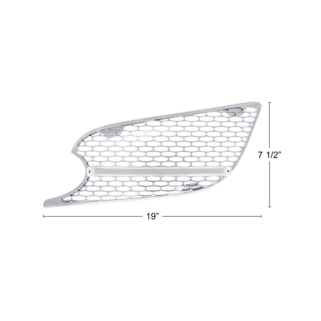 Chrome Air Intake Grille With Led Glolight For 2012-2021 Peterbilt 579 - Amber Led/Clear Lens 4 Chrome Air Intake Grille With LED GloLight For 2012-2021 Peterbilt 579