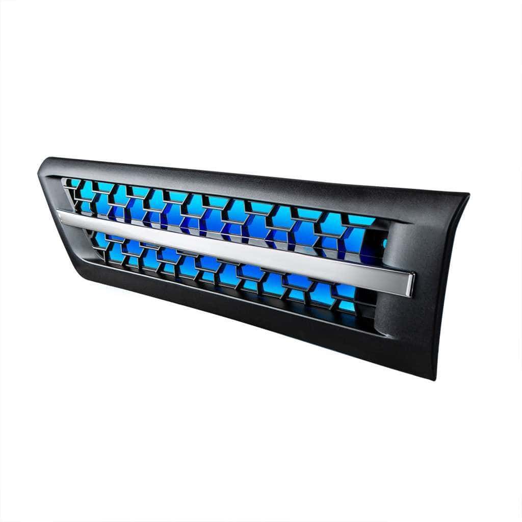 Hood Air Intake Grille With Blue Led For 2018-2024 Freightliner Cascadia 126 3 Hood Air Intake Grille With LED For 2018-2024 Freightliner Cascadia 126