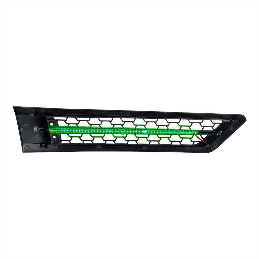 Hood Air Intake Grille With Green Led For 2018-2024 Freightliner Cascadia 126 4 Hood Air Intake Grille With LED For 2018-2024 Freightliner Cascadia 126