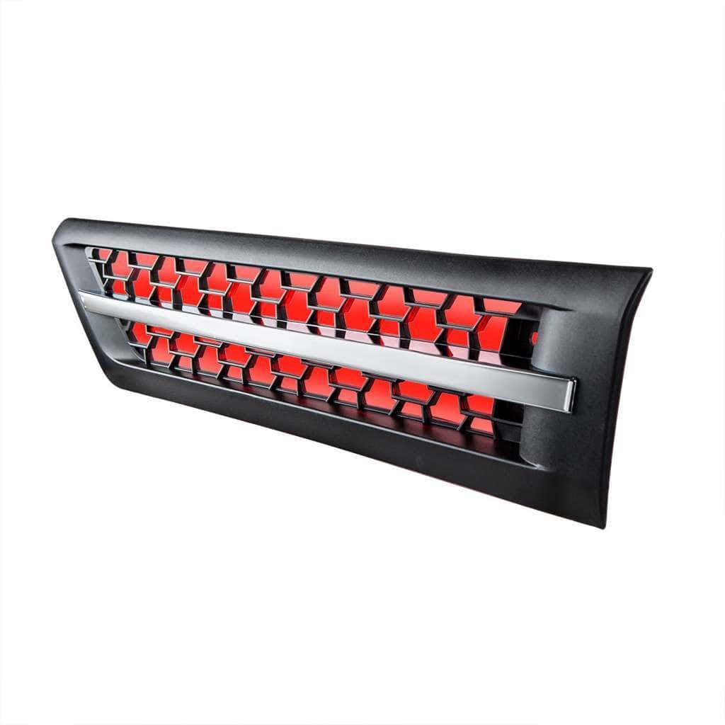Hood Air Intake Grille With Red Led For 2018-2024 Freightliner Cascadia 126 3 Hood Air Intake Grille With LED For 2018-2024 Freightliner Cascadia 126