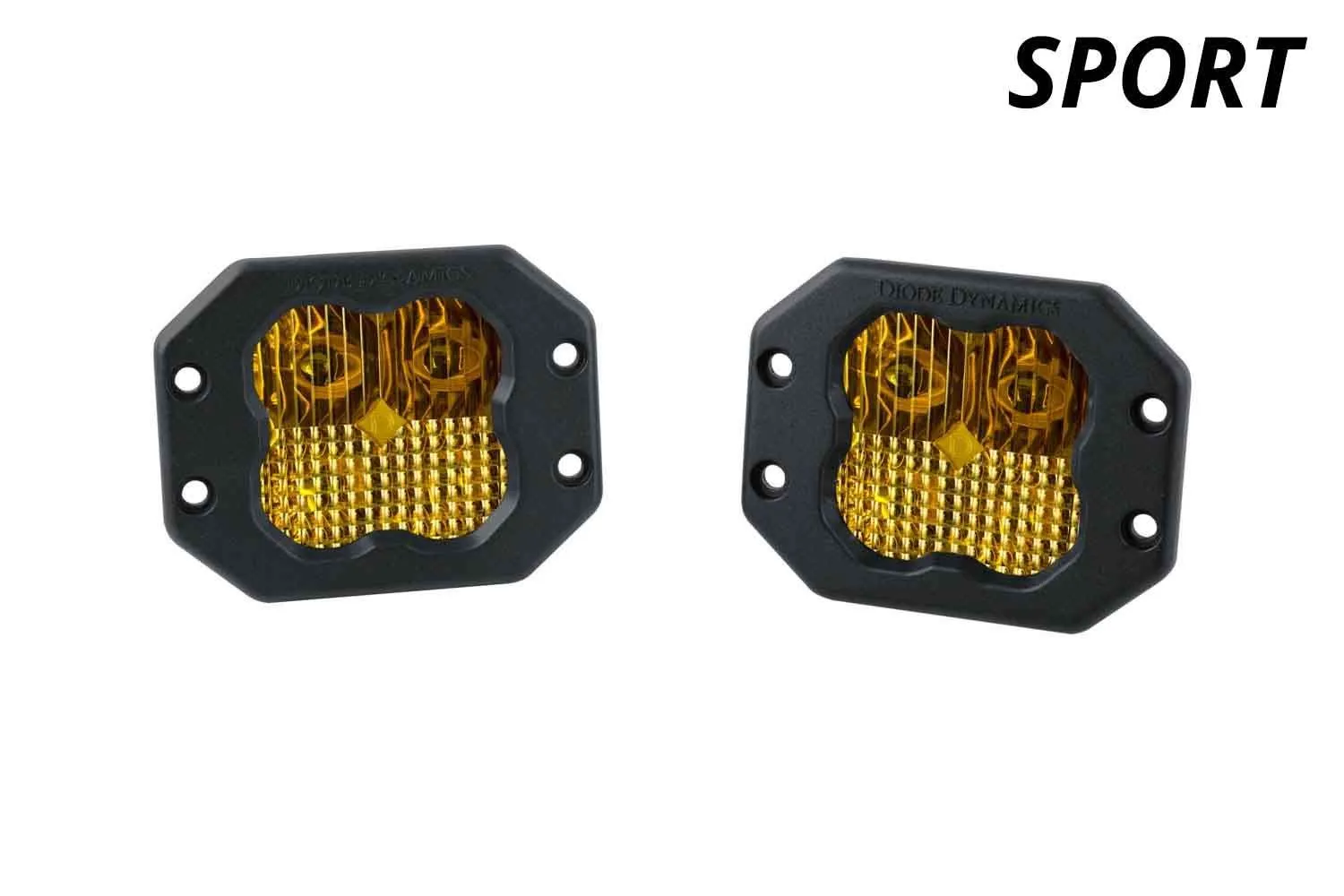 Diode Dynamics Ss3 Sae Yellow Sport Flush Mount Led Pod (Pair) 1 SS3 SAE Yellow Flush Mount LED Pod (pair)