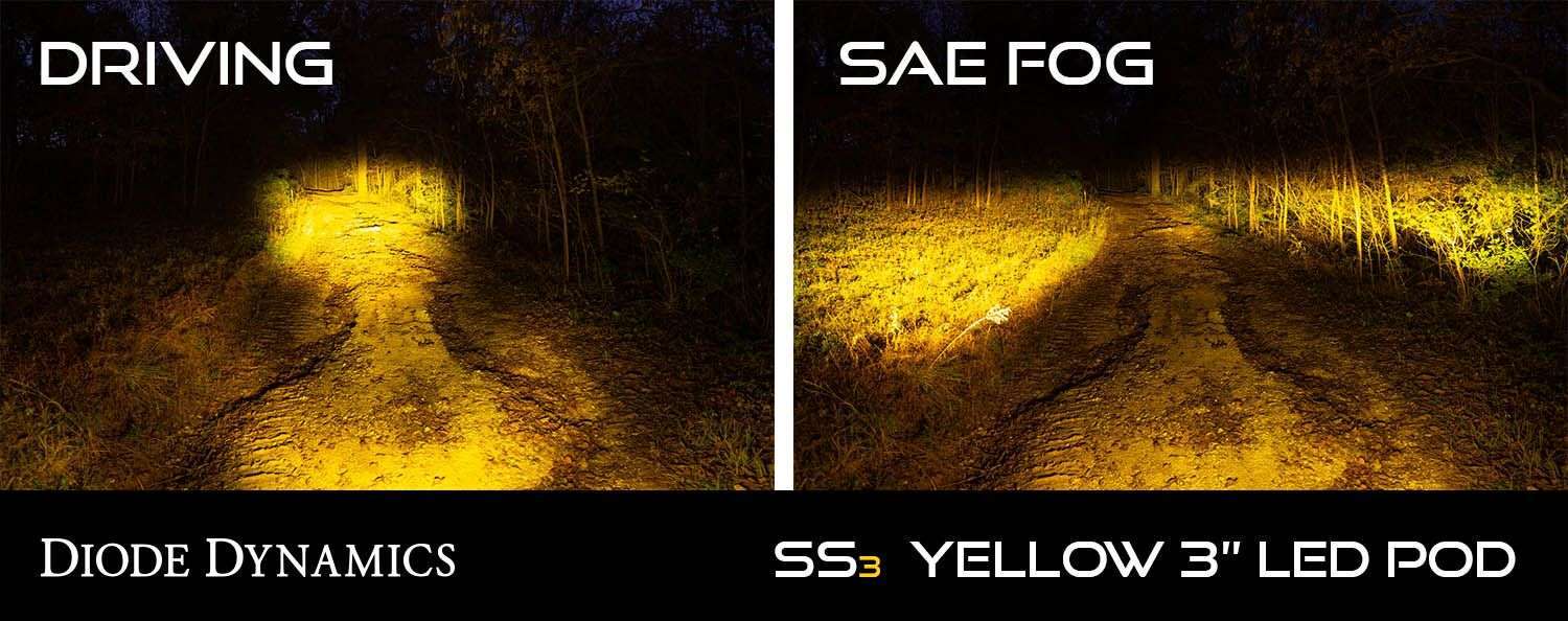 Diode Dynamics Ss3 Sae Yellow Sport Flush Mount Led Pod (Pair) 5 SS3 SAE Yellow Flush Mount LED Pod (pair)