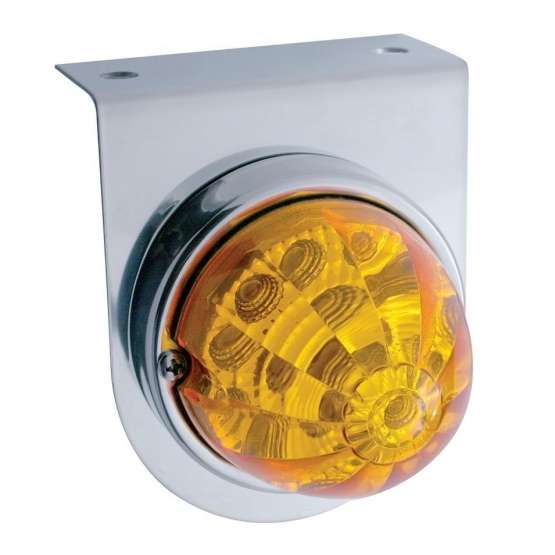 Stainless Light Bracket With 17 LED Watermelon Reflector Light - Amber LED/Clear Lens