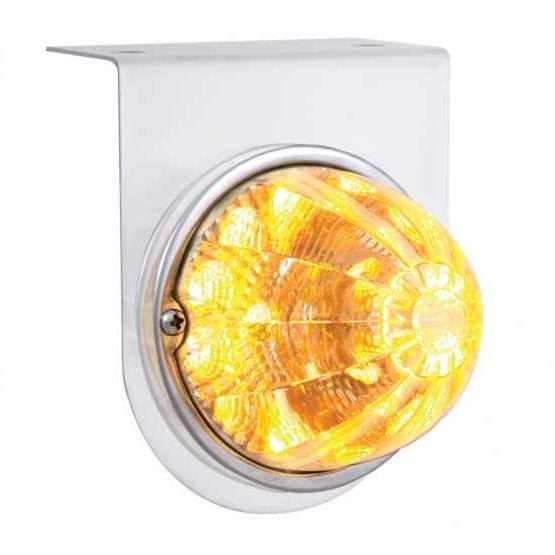 Stainless Light Bracket With 17 LED Watermelon Reflector Light - Amber LED/Clear Lens