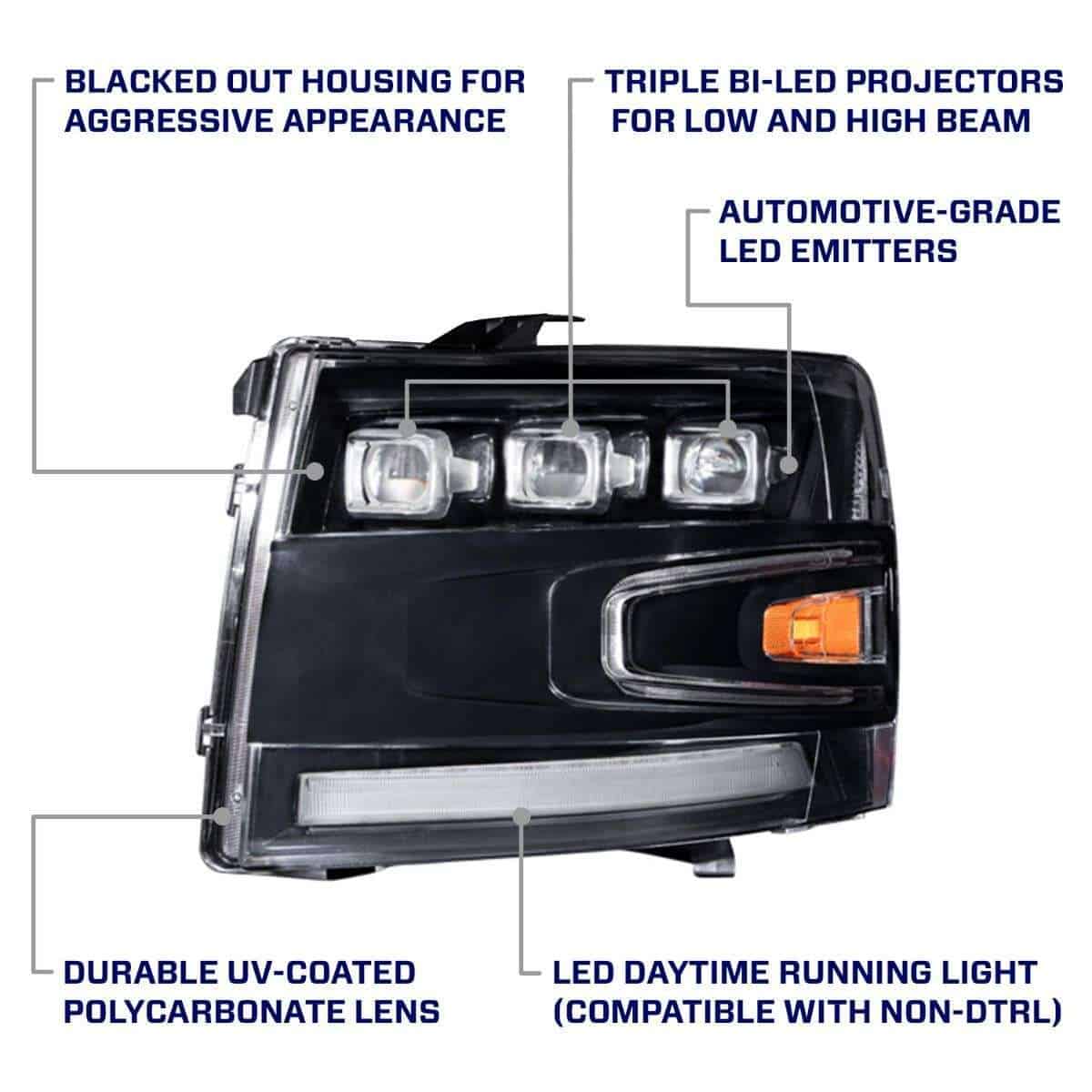 Form Lighting 2007-2013 Chevrolet Silverado Led Projector Headlights (Pair) 5 2007-2013 Chevrolet Silverado LED Projector Headlights (pair)