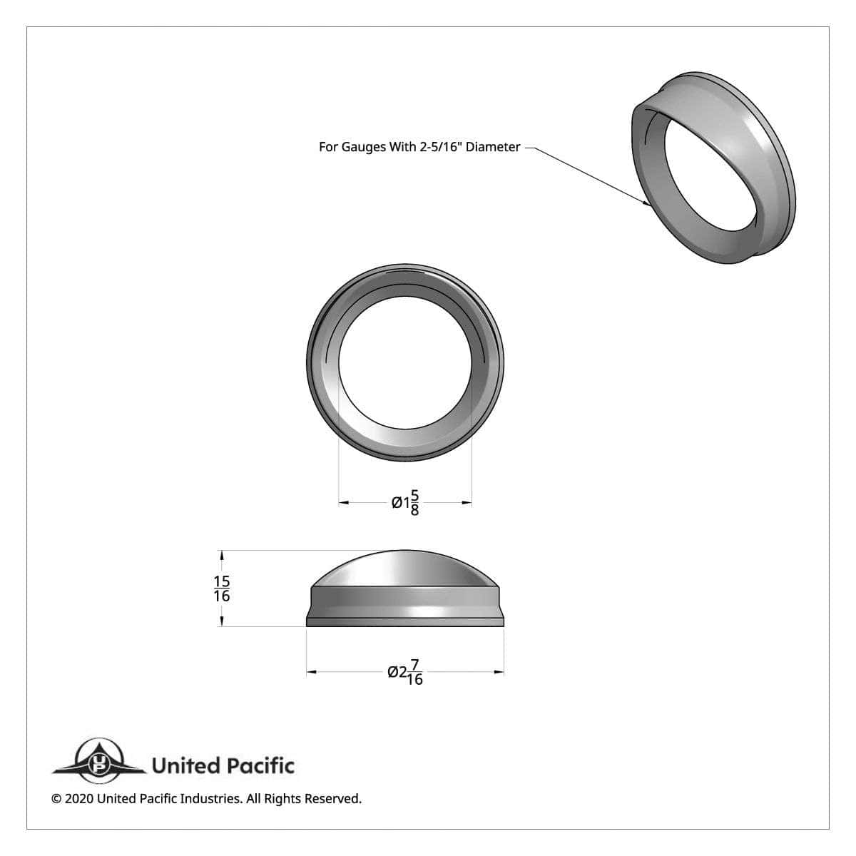 Small Gauge Bezel With Visor For Kenworth 4 Small Gauge Bezel With Visor For Kenworth