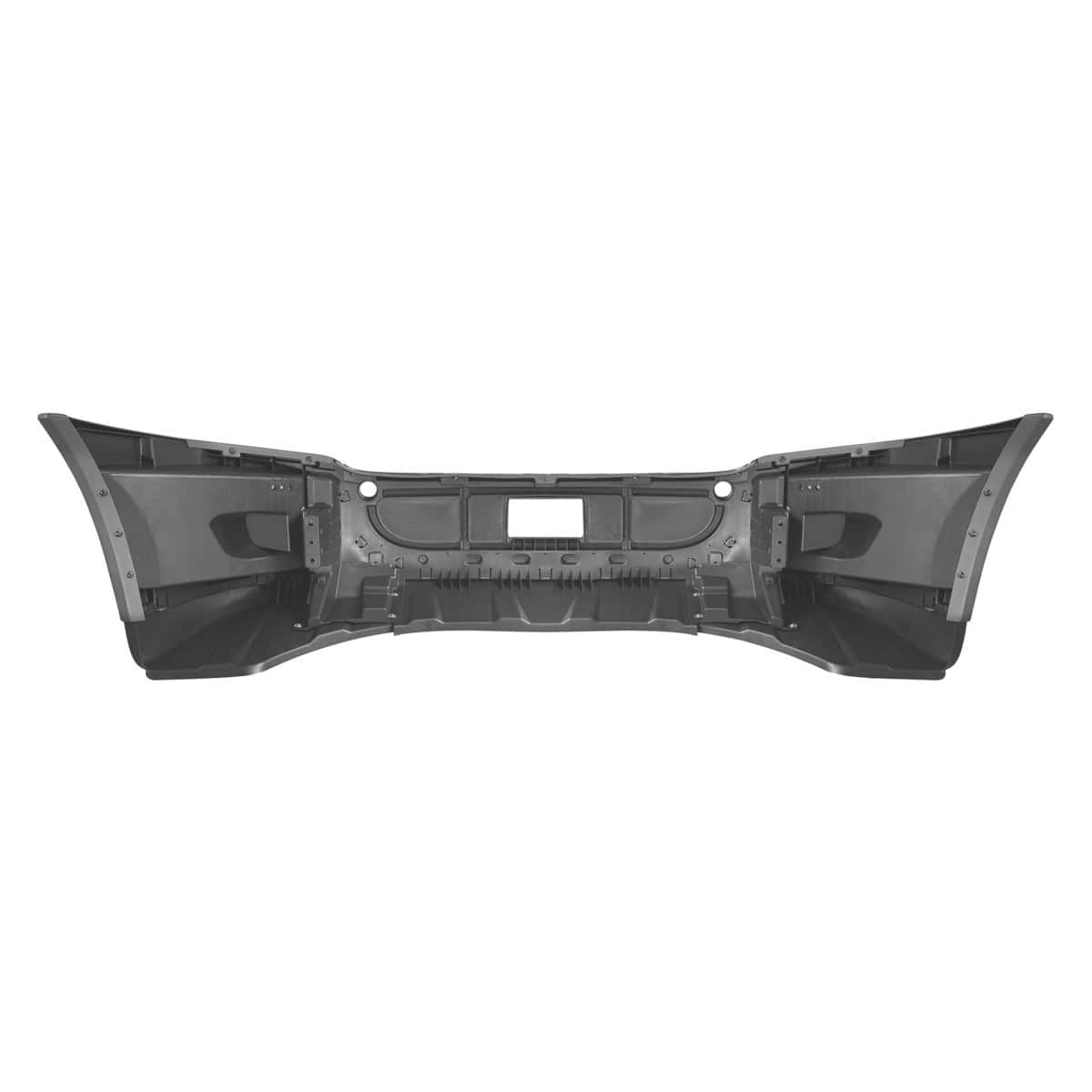 Complete 3-Piece Front Bumper Set With Chrome Trim Without Fog Light Hole For 2008-2017 Freightliner Cascadia