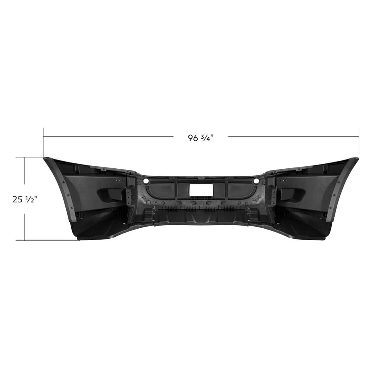 Complete 3-Piece Front Bumper Set With Chrome Trim For 2008-2017 Freightliner Cascadia (No Fog Light Holes) 6 Complete 3-Piece Front Bumper Set With Chrome Trim Without Fog Light Hole For 2008-2017 Freightliner Cascadia