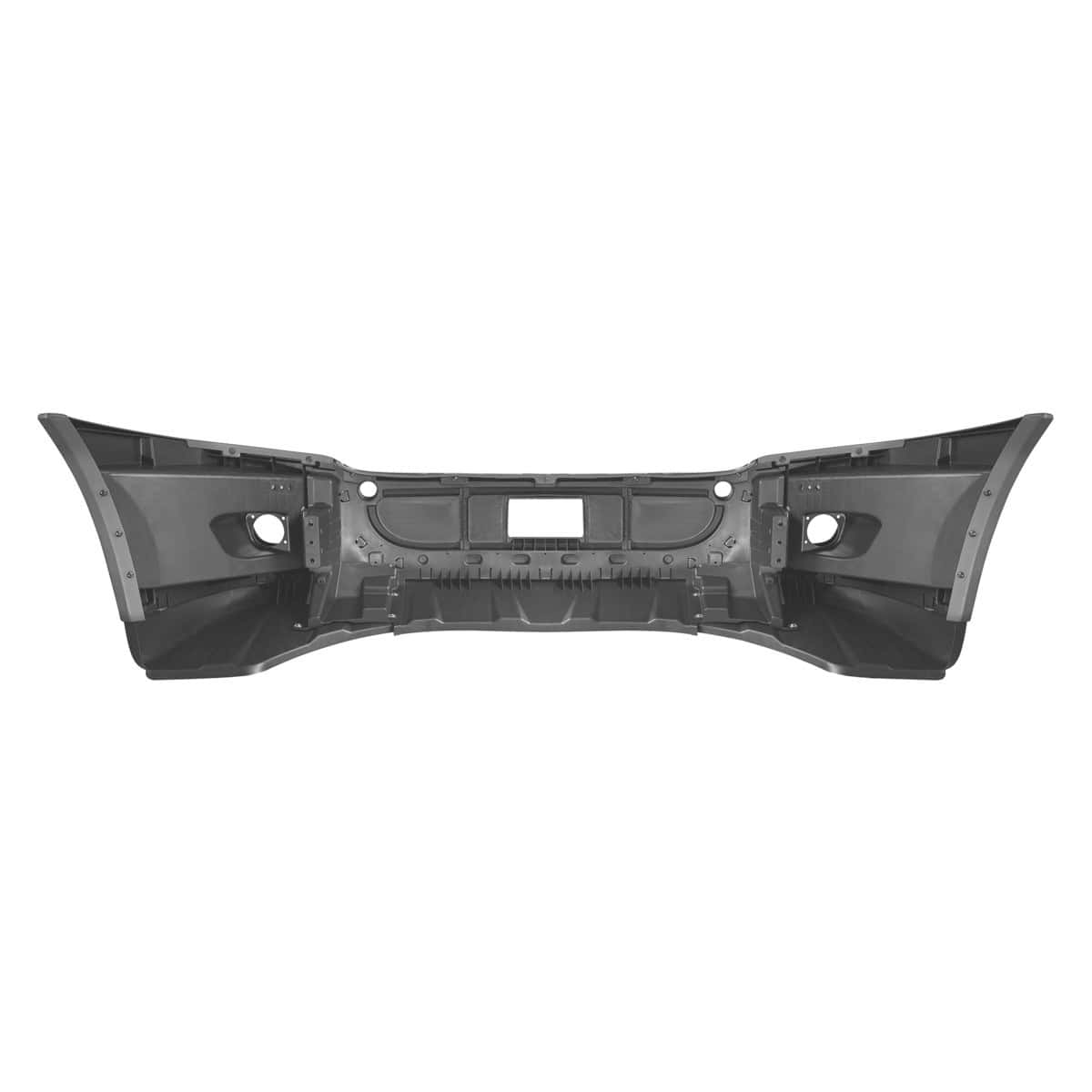 Complete 3-Piece Front Bumper Set With Chrome Trim With Fog Light Hole For 2008-2017 Freightliner Cascadia