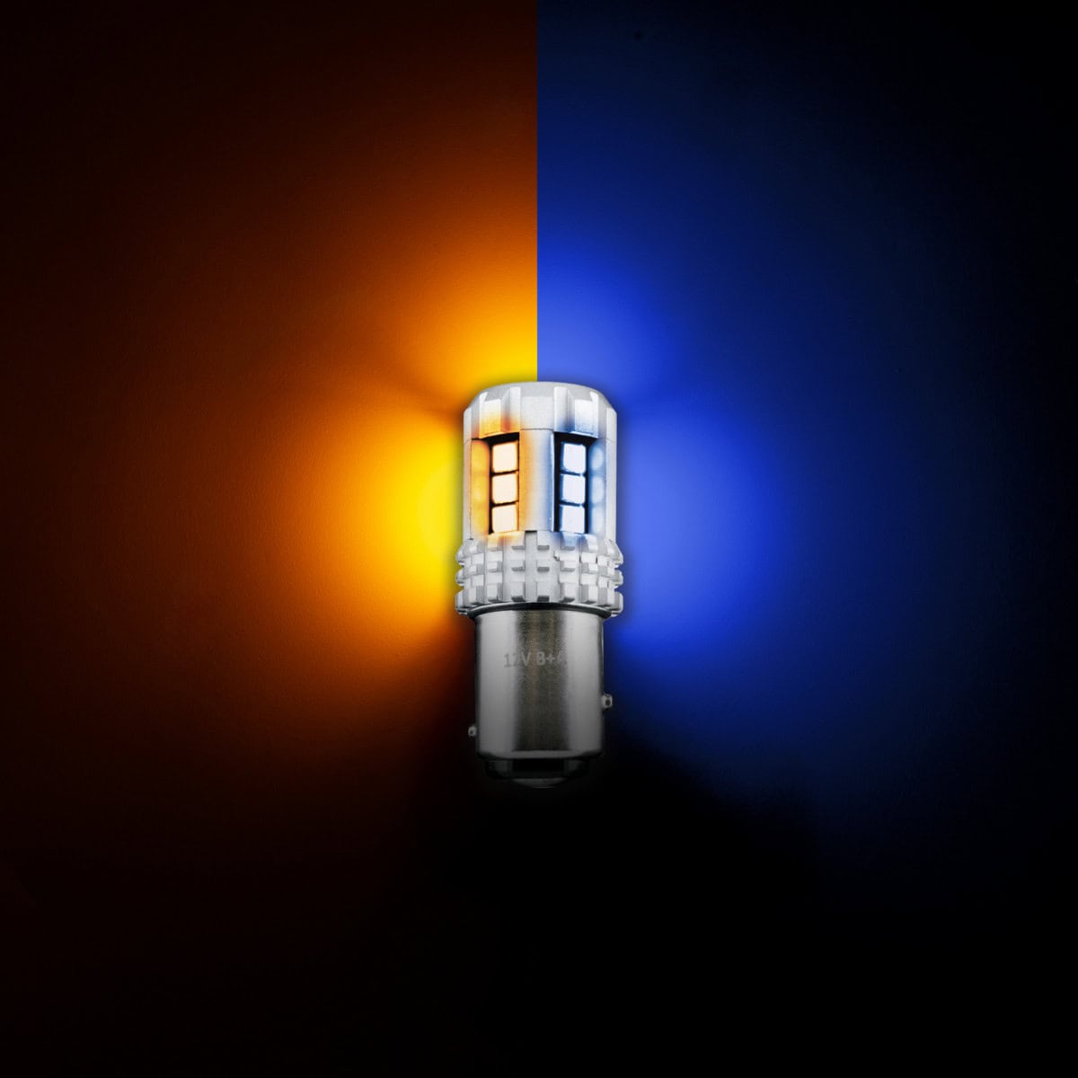 360-Degree Double Fury High Power 18 Led 1157 Bulb-Amber &Amp; Blue Led 7 Double Fury High Power 18 LED 1157 Bulb