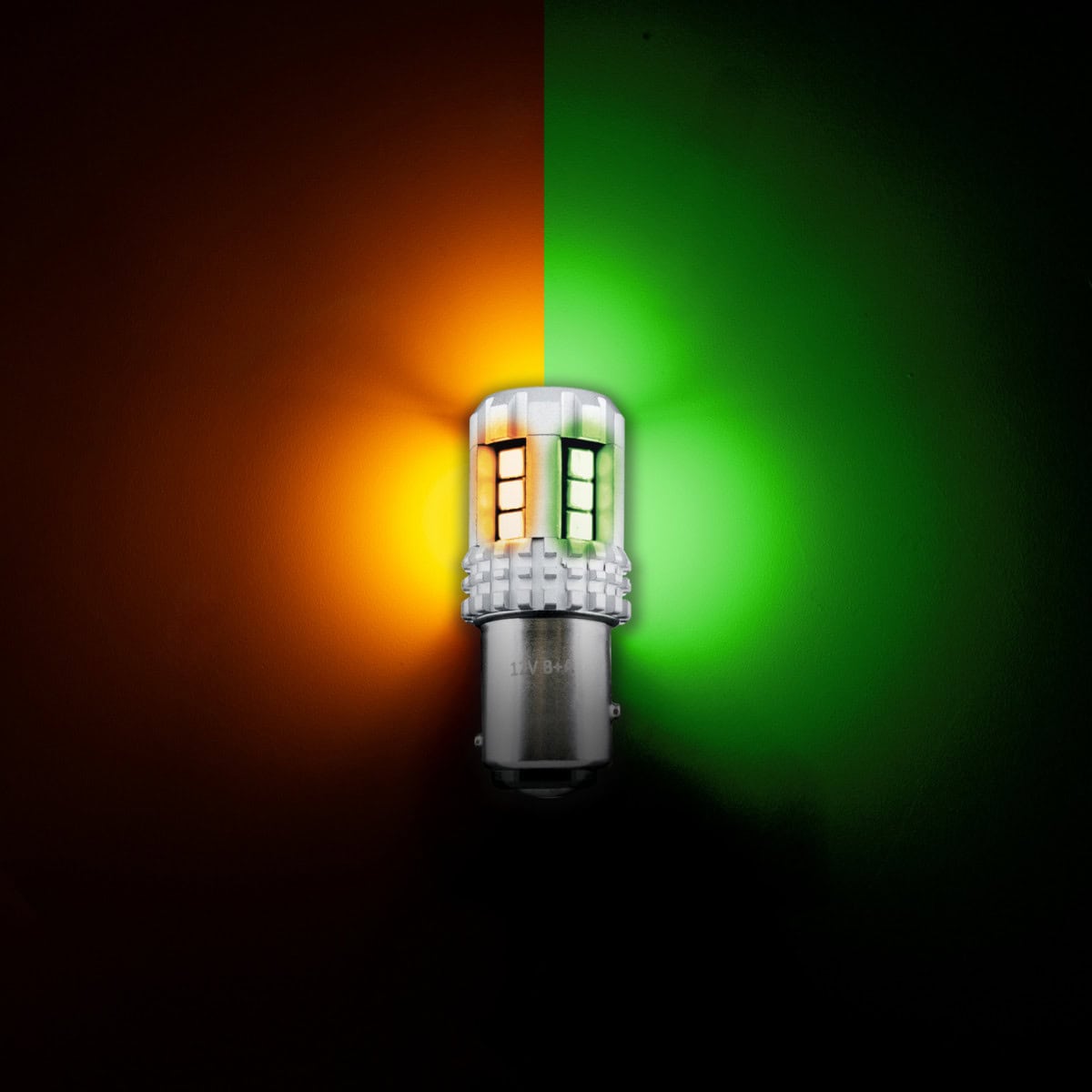 360-Degree Double Fury High Power 18 Led 1157 Bulb-Amber &Amp; Green Led 7 Double Fury High Power 18 LED 1157 Bulb