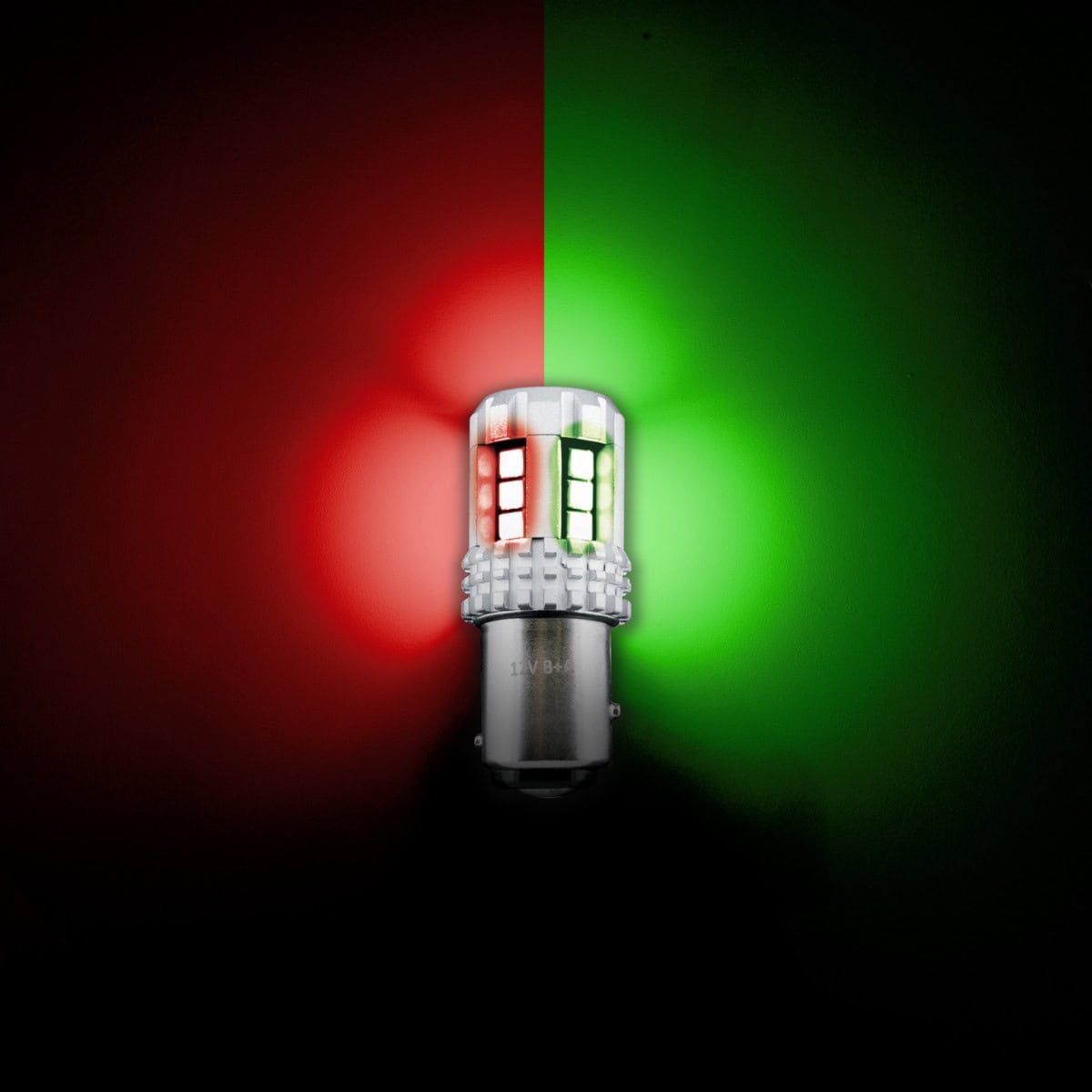 360-Degree Double Fury High Power 18 Led 1157 Bulb-Red &Amp; Green Led 7 Double Fury High Power 18 LED 1157 Bulb