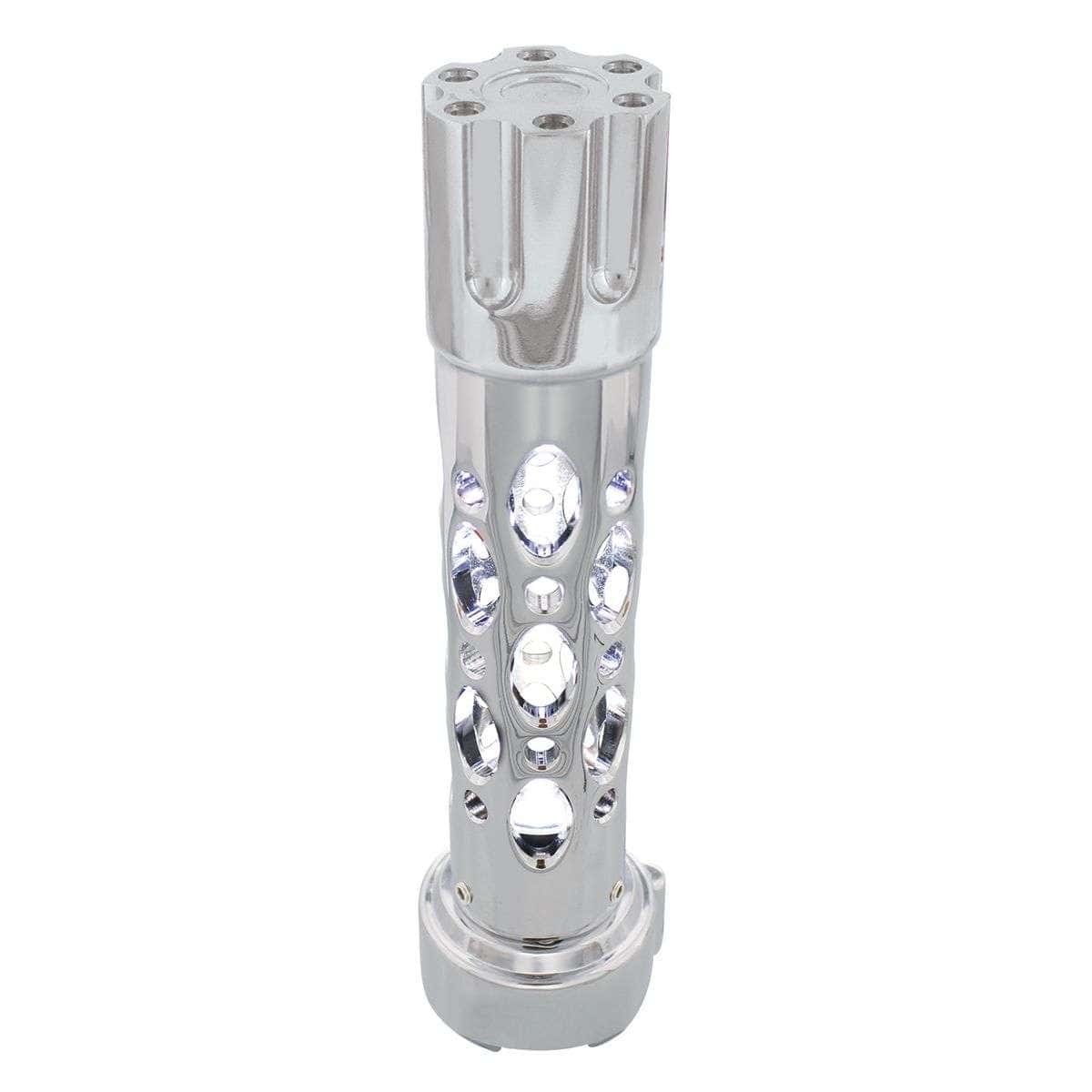 Austin Style Gun Cylinder Gearshift Knob With Led 9/10 Speed Adapter - Chrome 4 Austin Style Gun Cylinder Gearshift Knob With LED 9/10 Speed Adapter - Chrome