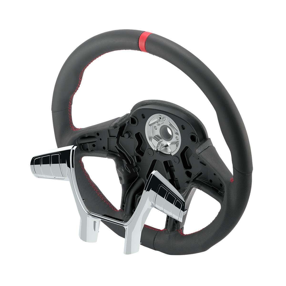 18&Quot; Yourgrip Gt Pro Leather Steering Wheel For Peterbilt 579 &Amp; Kenworth T680 4 18" YourGrip GT PRO Leather Steering Wheel For 2012-2021 Peterbilt 579 & 2013-2021 Kenworth T680