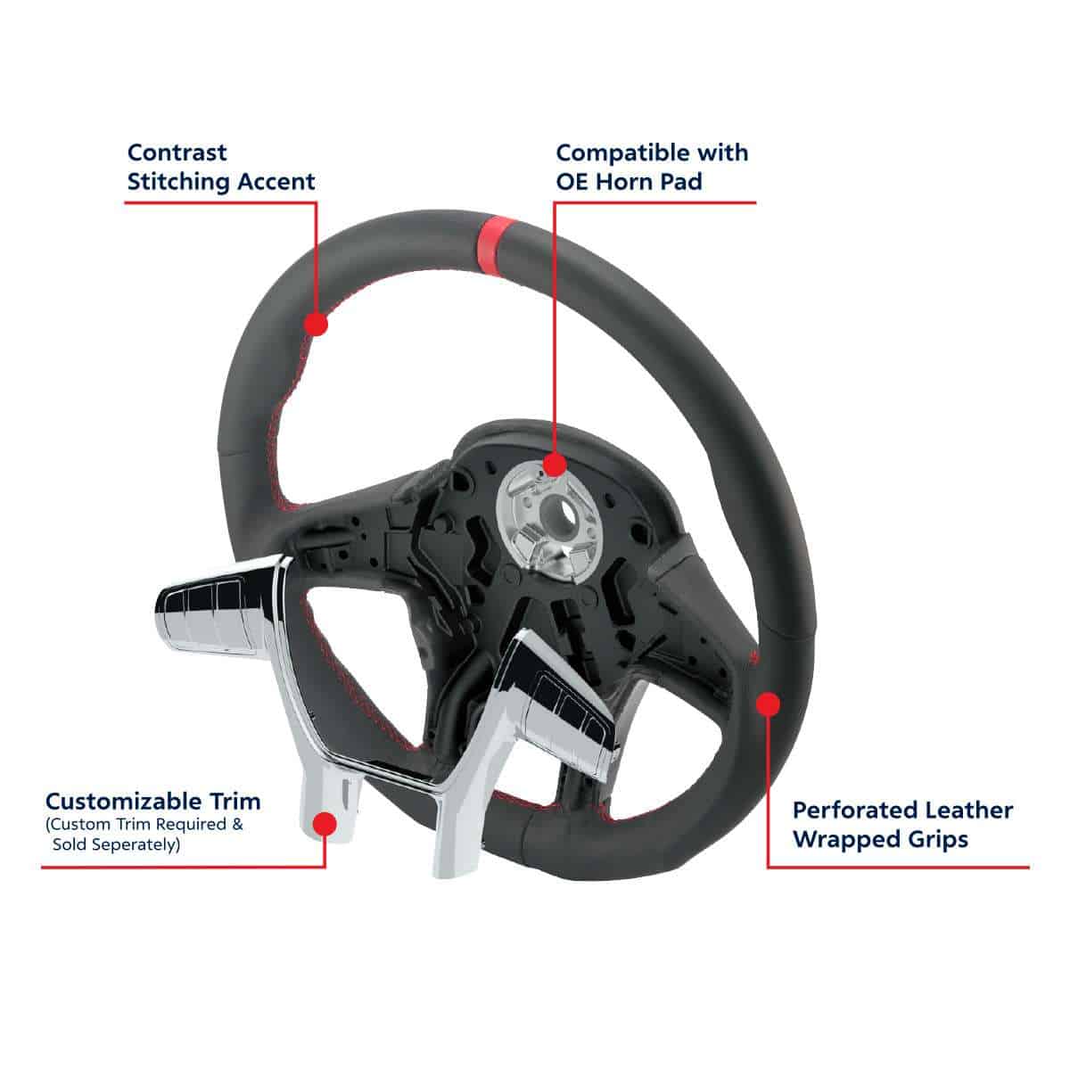 18&Quot; Yourgrip Gt Pro Leather Steering Wheel For Peterbilt 579 &Amp; Kenworth T680 6 18" YourGrip GT PRO Leather Steering Wheel For 2012-2021 Peterbilt 579 & 2013-2021 Kenworth T680