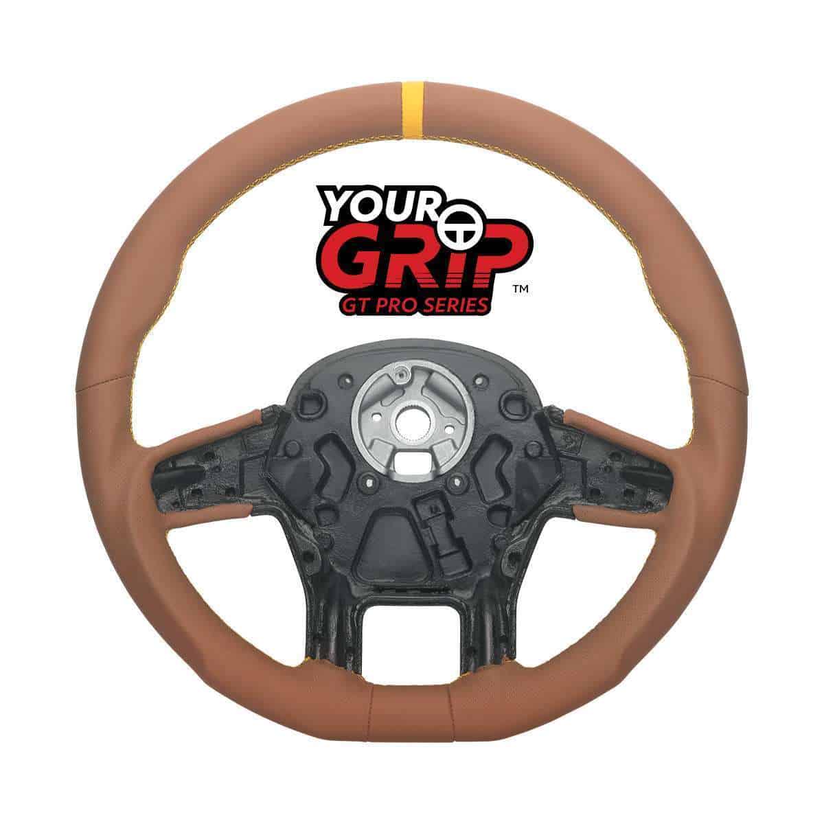 18&Quot; Yourgrip Gt Pro Leather Steering Wheel For Peterbilt 579 &Amp; Kenworth T680 7 18" YourGrip GT PRO Leather Steering Wheel For 2012-2021 Peterbilt 579 & 2013-2021 Kenworth T680