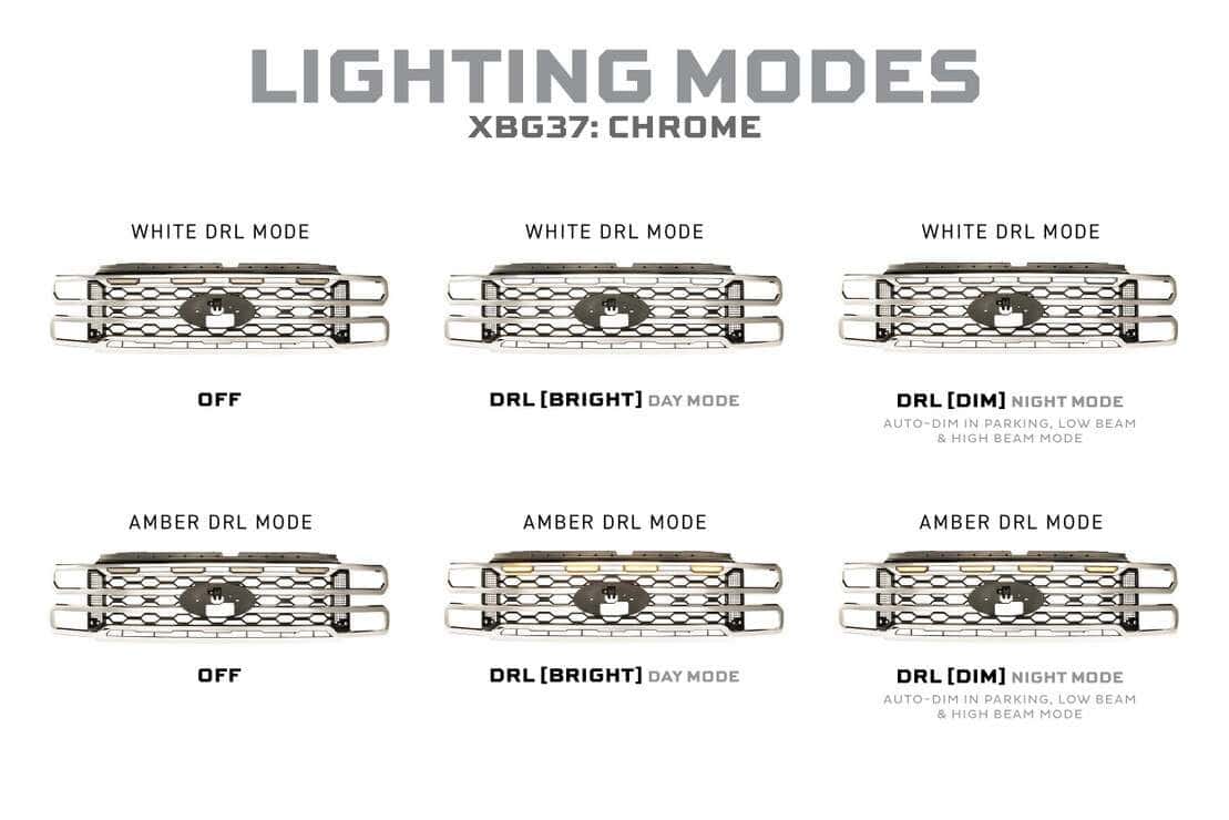2023+ Ford Super Duty Xbg Led Drl Grille (Chrome) 8 2023+ Ford Super Duty XBG LED DRL Grille (Chrome)