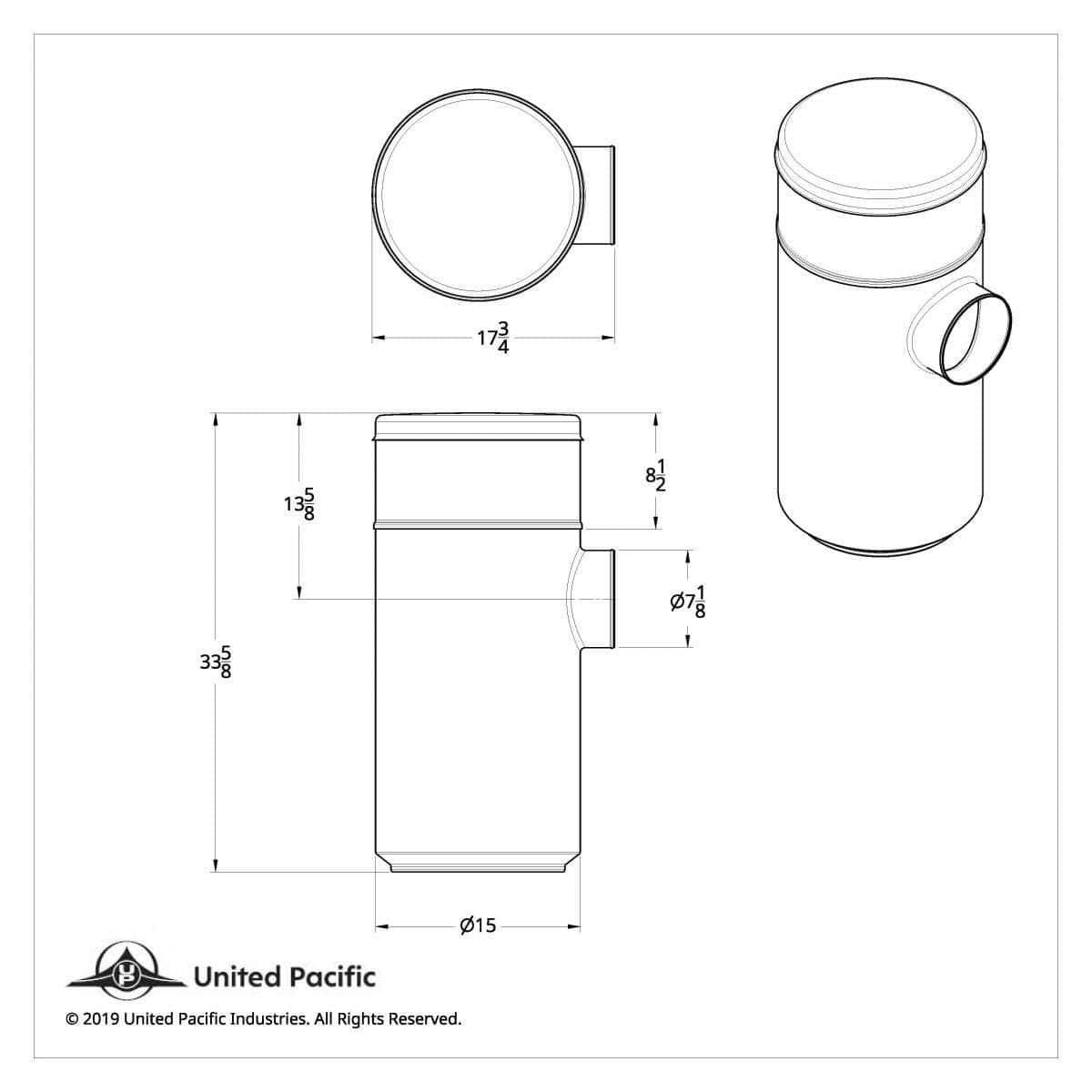 15&Quot; Stainless Steel Air Cleaner Housing For Peterbilt 3 15" Stainless Steel Air Cleaner Housing for Peterbilt
