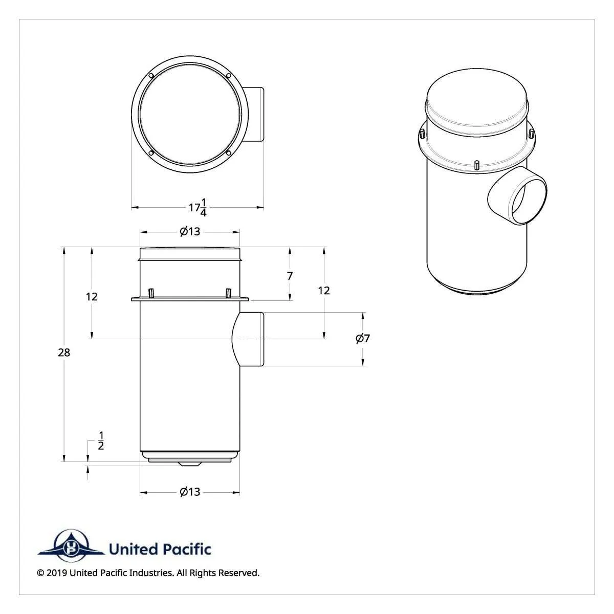 13&Quot; Stainless Air Cleaner Housing For Peterbilt/Kenworth 3 13" Stainless Air Cleaner Housing for Peterbilt/Kenworth