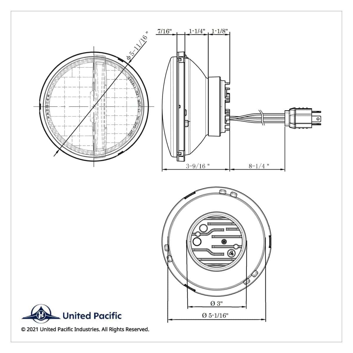Ultralit - 8 High Power Led 5-3/4&Quot; Headlight - Black 6 ULTRALIT - 8 High Power LED 5-3/4" Headlight
