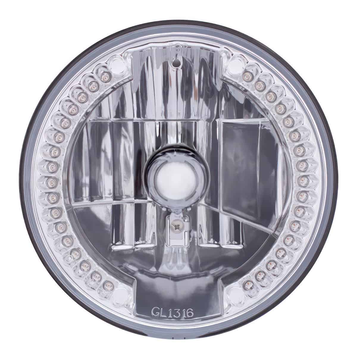 7" Crystal Headlight With 34 LED Position Light