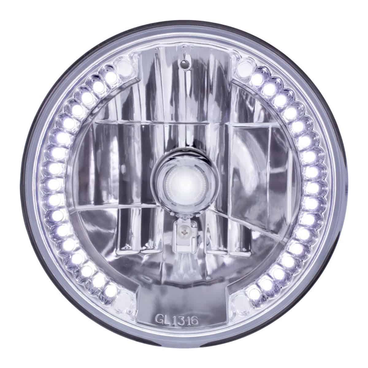7" Crystal Headlight With 34 LED Position Light