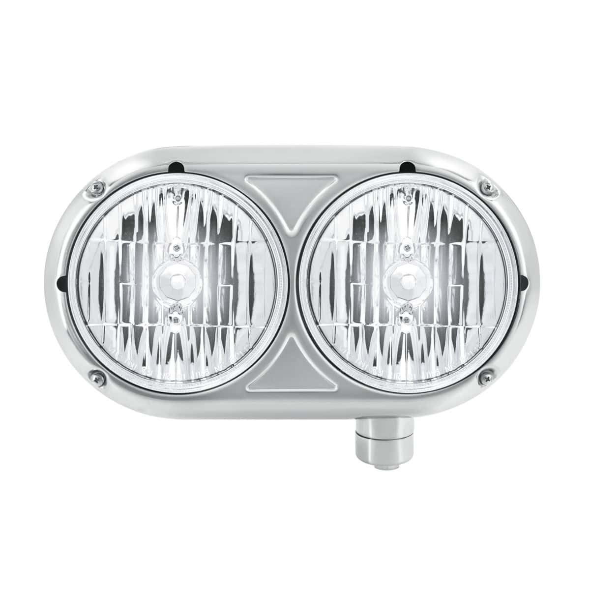 Peterbilt 359 Headlight Assembly With 304 Stainless Steel Housing 5 Headlight Assembly With Crystal Halogen Bulbs & 304 SS Housing For Peterbilt 359