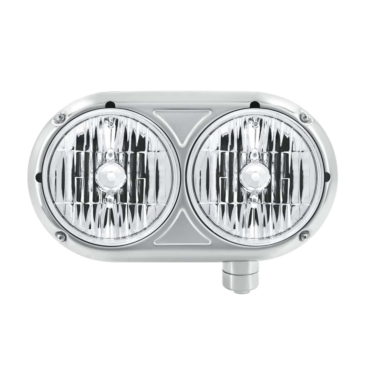 Peterbilt 359 Headlight Assembly With 304 Stainless Steel Housing 6 Headlight Assembly With Crystal Halogen Bulbs & 304 SS Housing For Peterbilt 359
