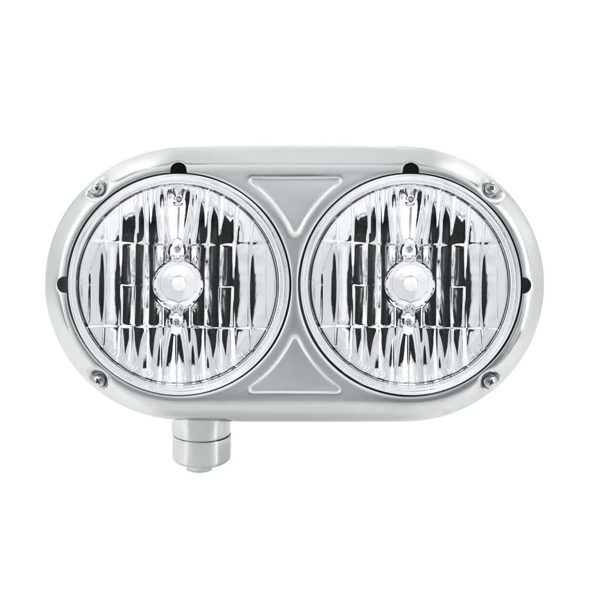 Headlight Assembly With Crystal Halogen Bulbs & 304 SS Housing For Peterbilt 359