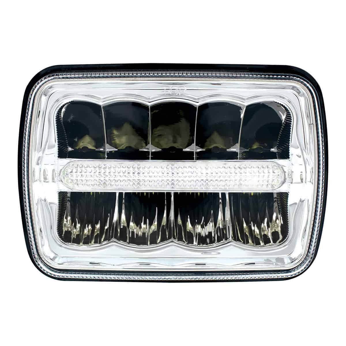 9 High Power LED 5" X 7`" Rectangular Light With White Position Light Bar