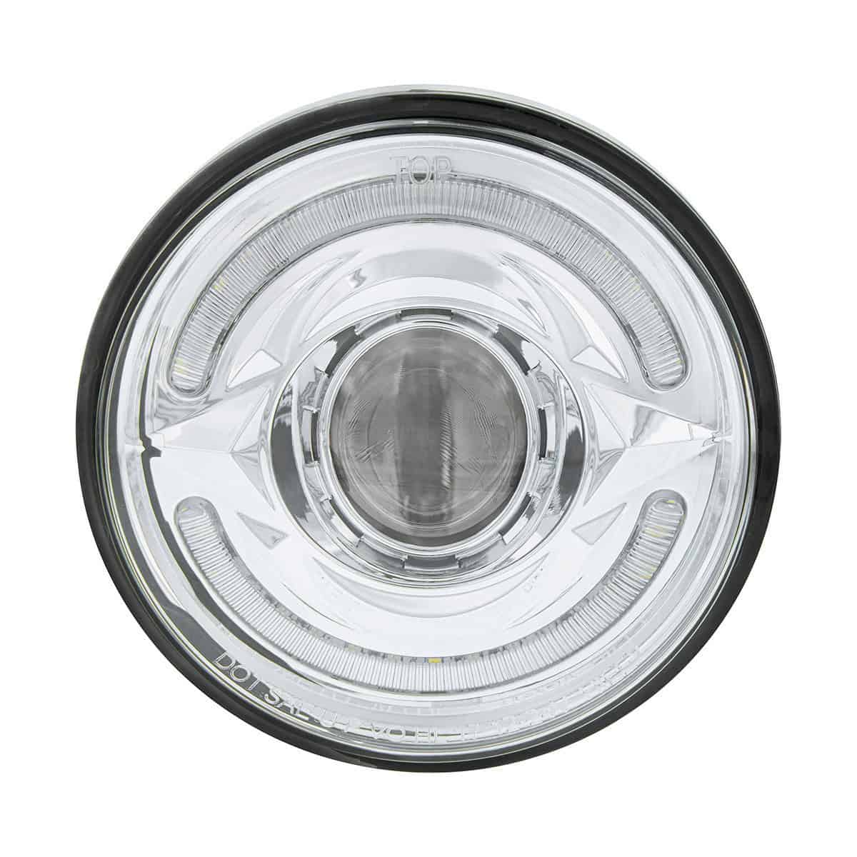ULTRALIT- LED 5-3/4" Round Headlight With 60 LED Dual Color Position Light, Amber & White LED