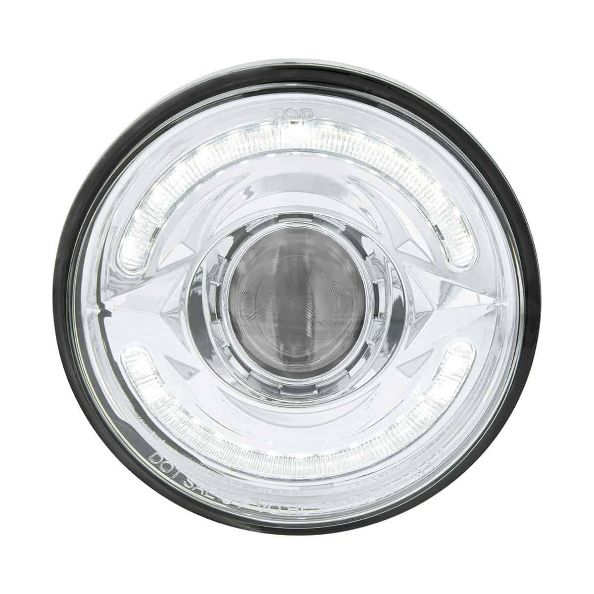 Ultralit- Led 5-3/4&Quot; Round Headlight With 60 Led Dual Color Light Bar-Amber &Amp; White Led - High Beam 3 ULTRALIT- LED 5-3/4" Round Headlight With 60 LED Dual Color Position Light, Amber & White LED