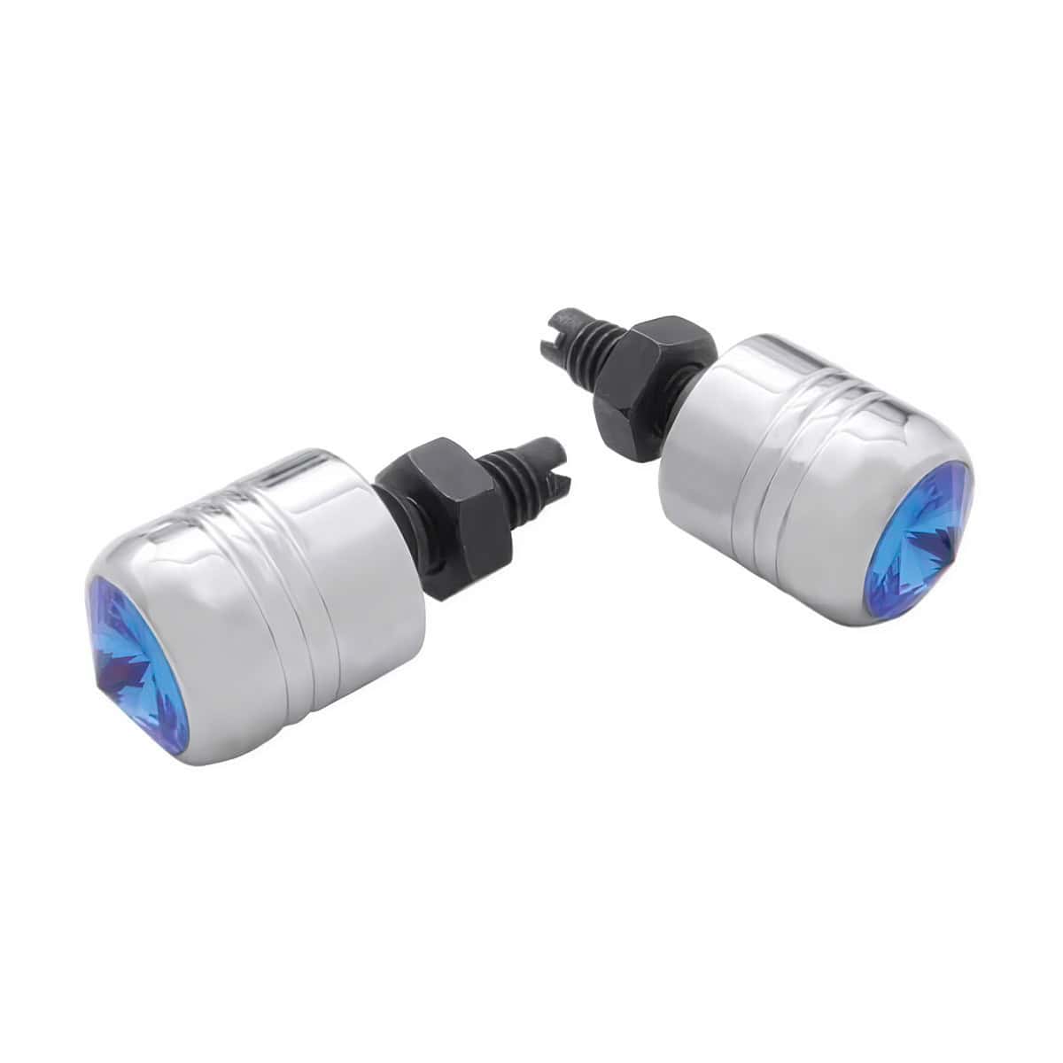 Chrome Aluminum License Plate Fastener w/Color Crystal (2-Pack)