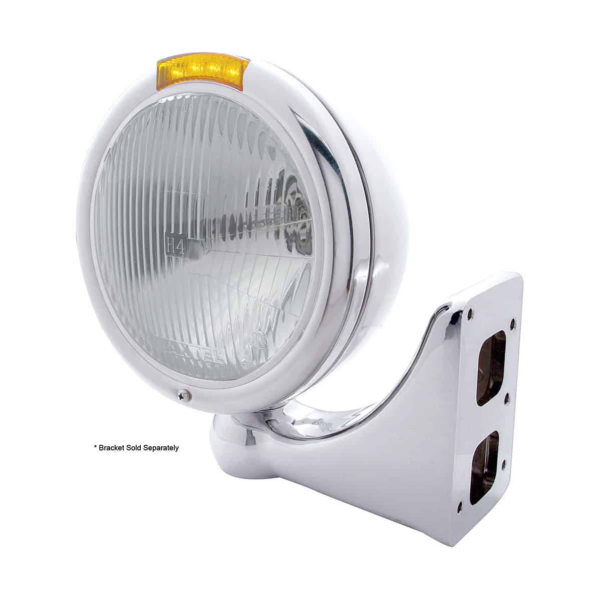 Classic Headlight Assembly H4 Bulb & LED Turn Signal