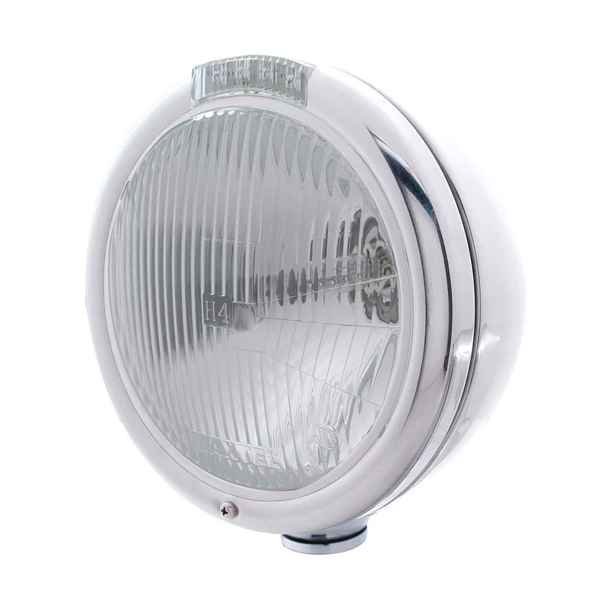 Classic Headlight Assembly H4 Bulb &Amp; Led Turn Signal 3 Classic Headlight Assembly H4 Bulb & LED Turn Signal