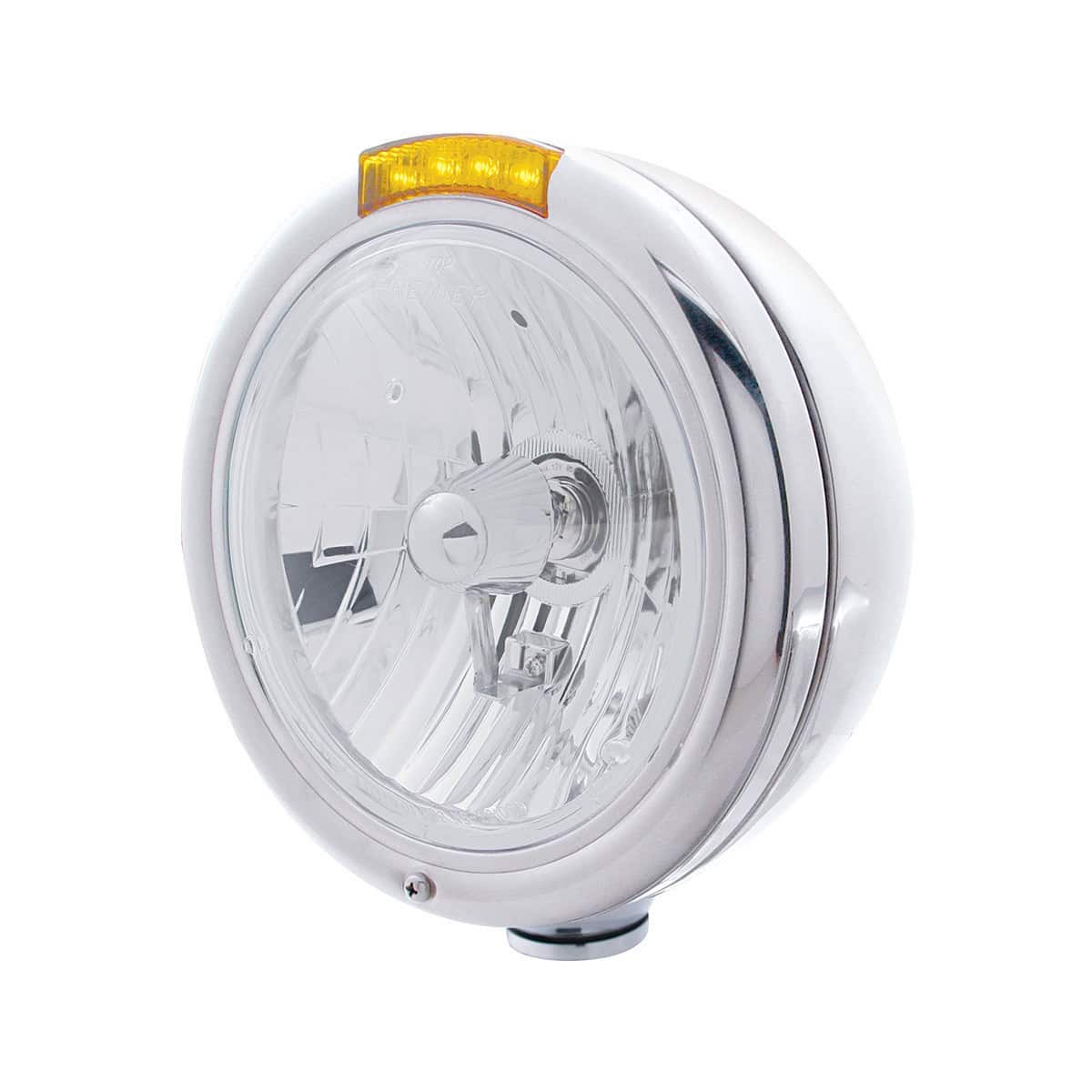 Chrome Classic Headlight Crystal H4 Bulb & LED Turn Signal