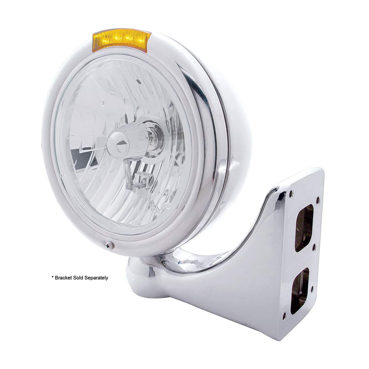 Chrome Classic Headlight Crystal H4 Bulb & LED Turn Signal