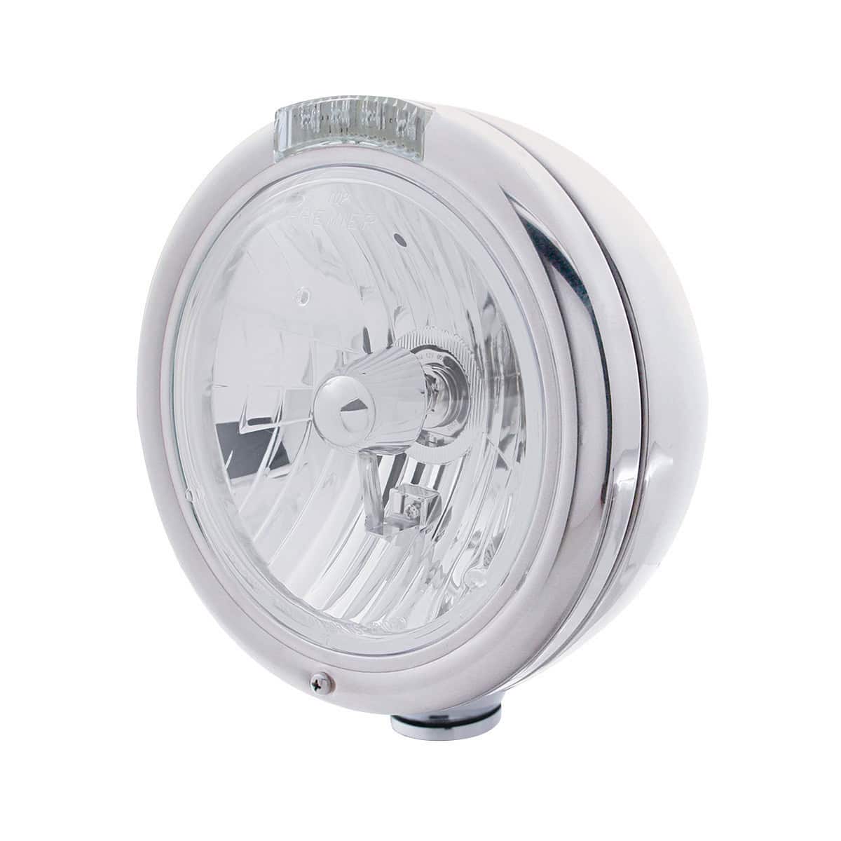 Chrome Classic Headlight Crystal H4 Bulb &Amp; Led Turn Signal 3 Chrome Classic Headlight Crystal H4 Bulb & LED Turn Signal