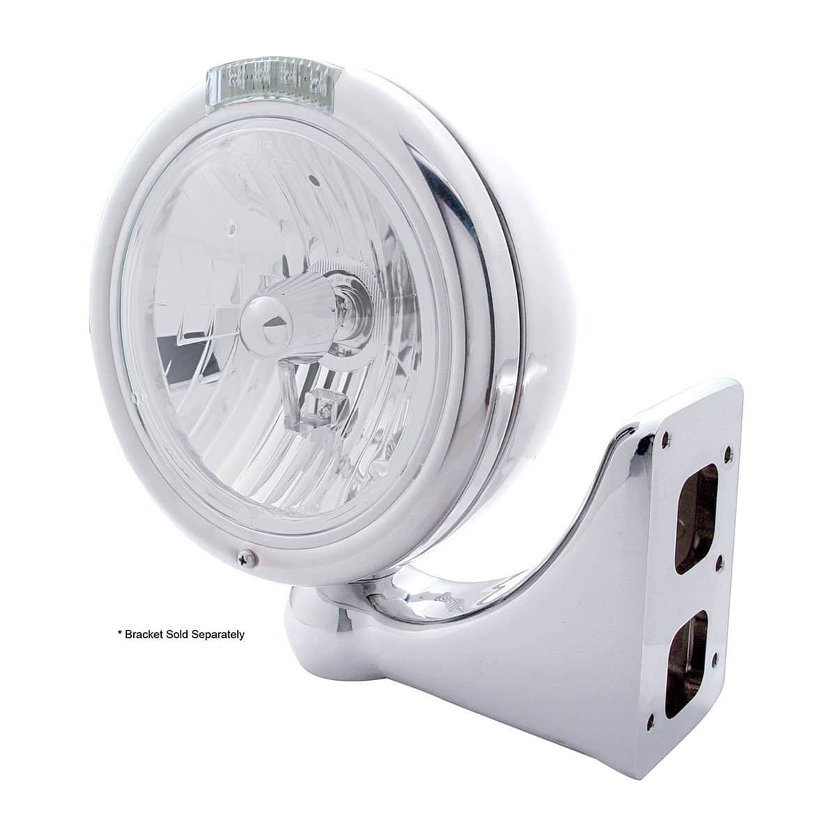 Chrome Classic Headlight Crystal H4 Bulb &Amp; Led Turn Signal 4 Chrome Classic Headlight Crystal H4 Bulb & LED Turn Signal