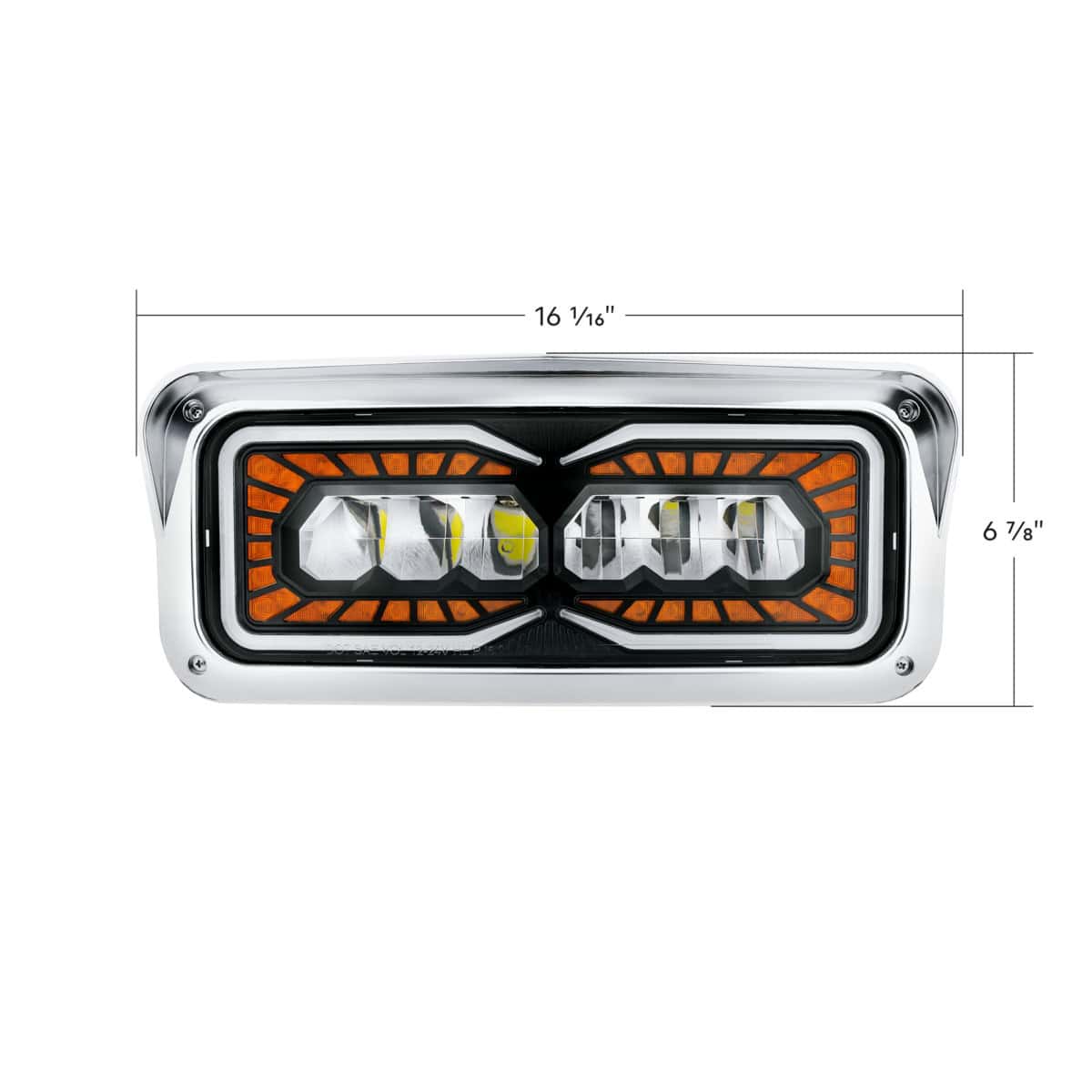 Dual 4X6 High Output Led Headlights With Turn Signal &Amp; Position Light 7 High Power 9 LED Headlight With LED Turn Signal & Position Light