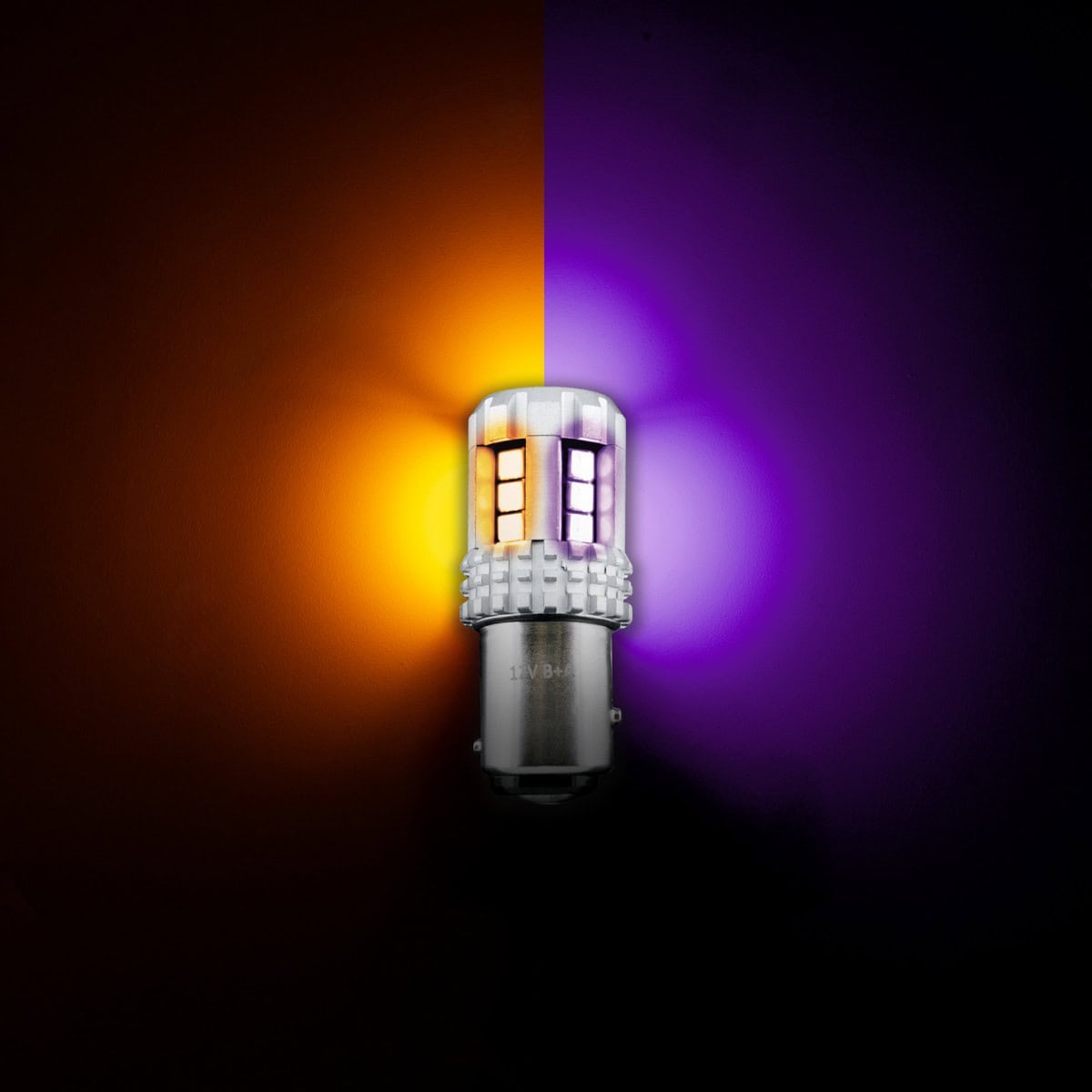 360-Degree Double Fury High Power 18 Led 1157 Bulb-Amber &Amp; Purple Led 8 Double Fury High Power 18 LED 1157 Bulb